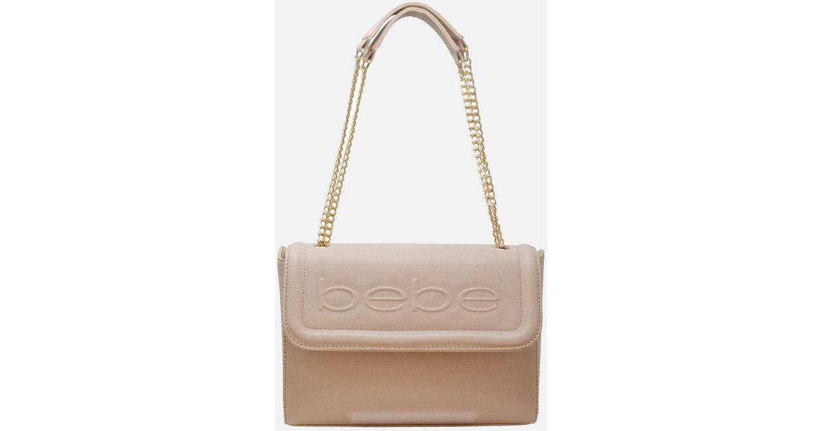 Bebe Lila Flap Shoulder Bag In Beige Natural Lyst