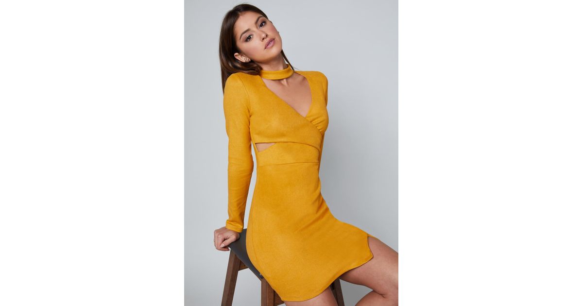 yellow suede dress