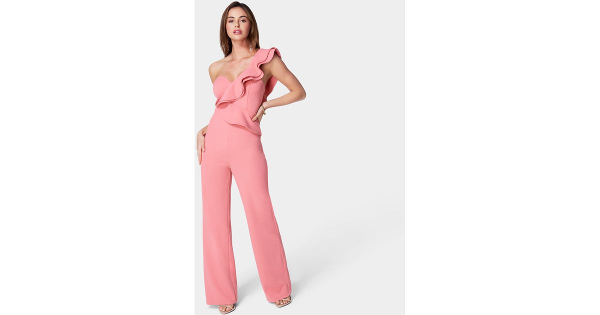 Women'S Fall Fashion One Shoulder Long Sleeve Wide Leg Jumpsuit - The  Little Connection