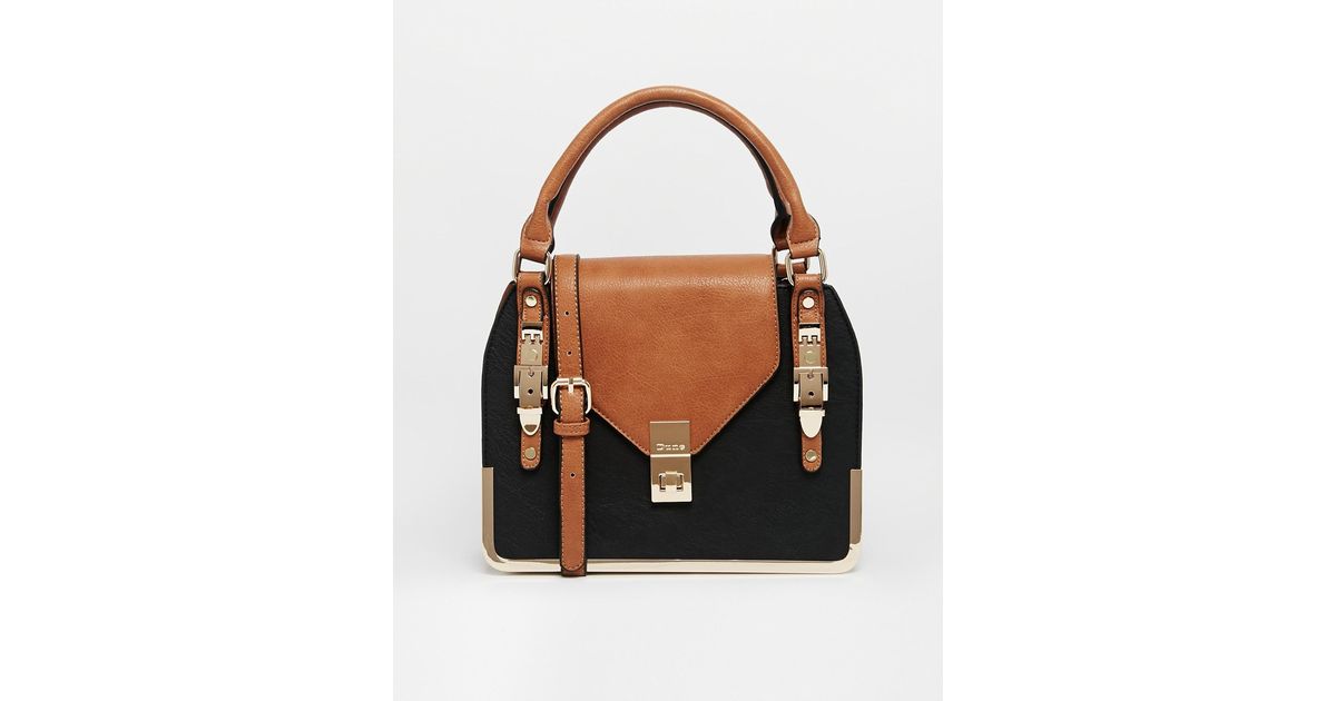 Lyst Dune Color Block Handheld Bag In Black