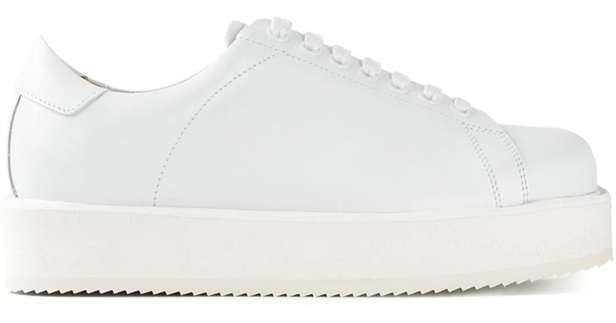 white sneakers with thick soles