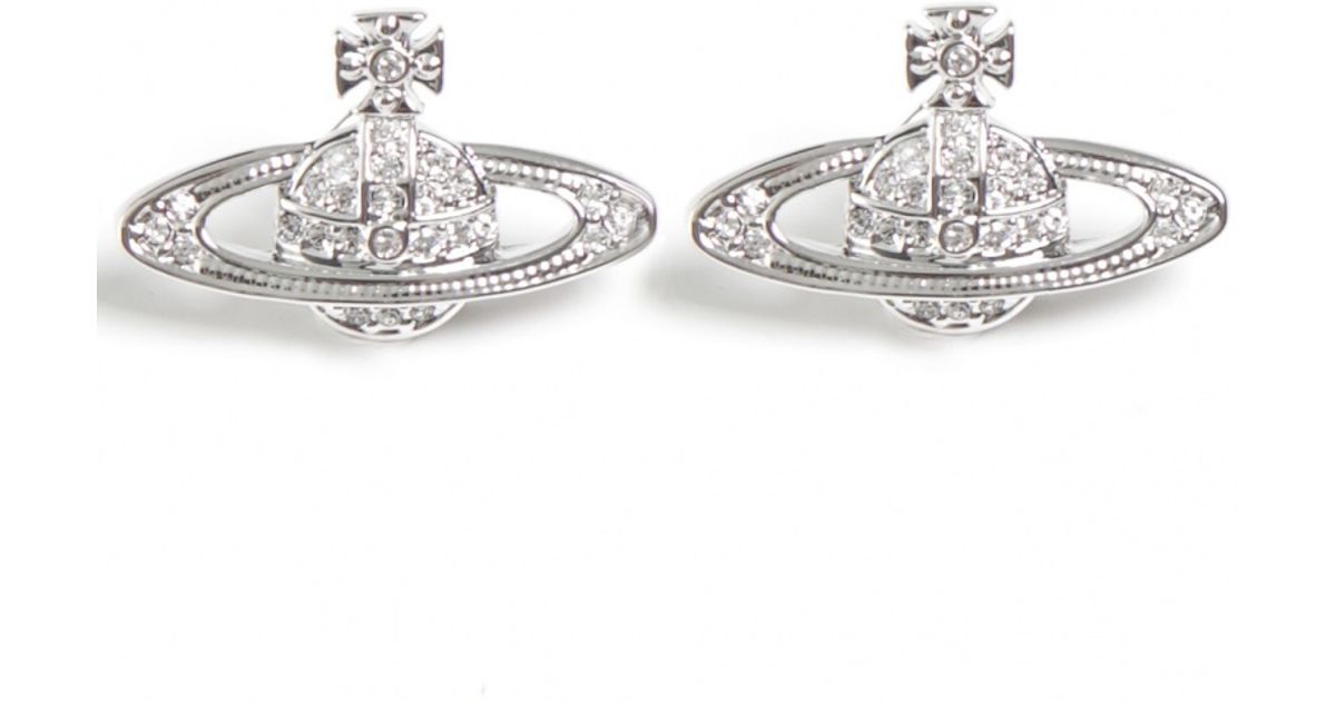 mini bas relief silver toned brass and crystal drop earrings