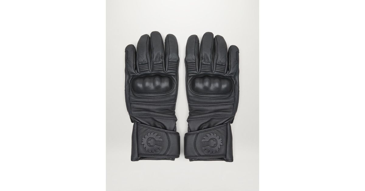 Belstaff Leather Hesketh Motorcycle Gloves in Black for Men | Lyst