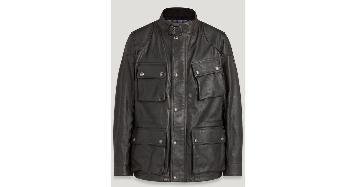 Belstaff Leather Fieldmaster Jacket in Black for Men | Lyst