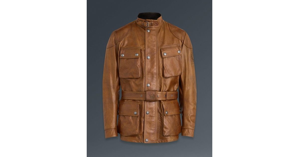 Belstaff Trialmaster Motorcycle Jacket in Brown for Men | Lyst