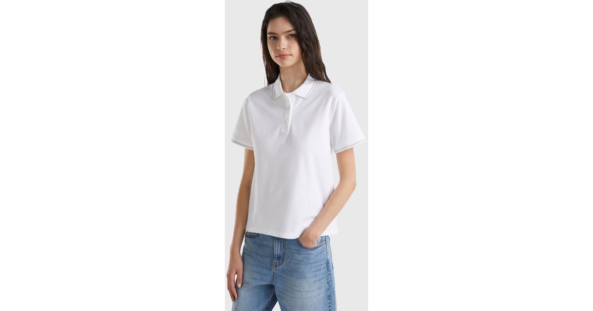 Polo blanco benetton hotsell