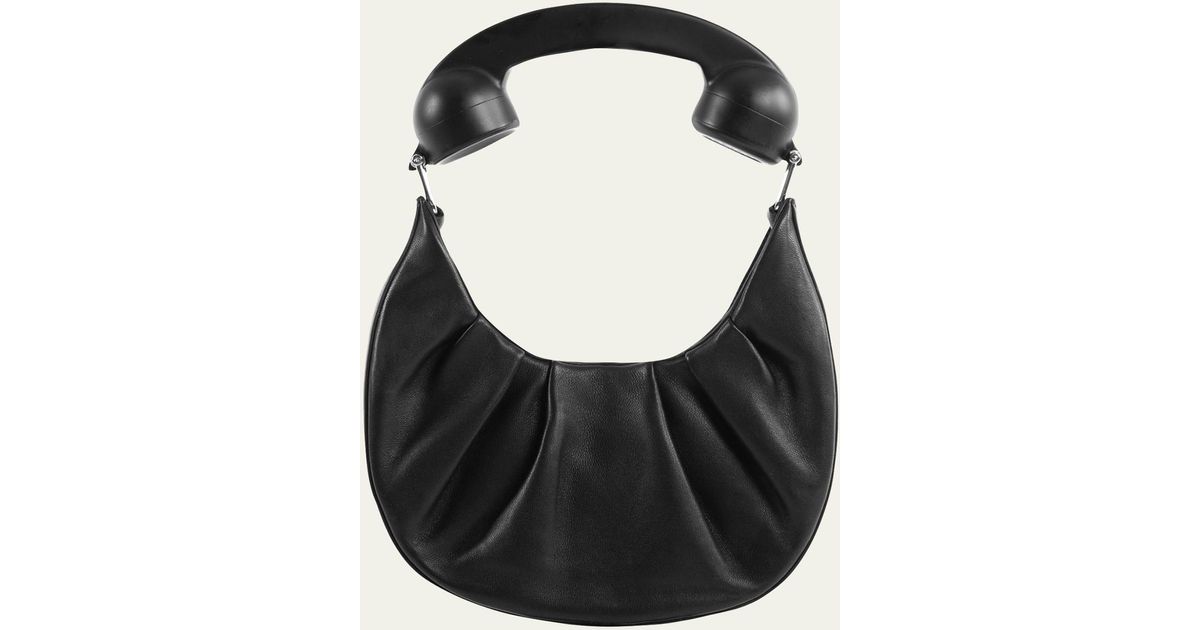 Puppets and Puppets Phone Leather Hobo Bag in Black Lyst