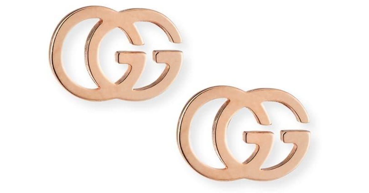 Gucci Doubleg Stud Earrings in White/Gold (Metallic) Save 14 Lyst