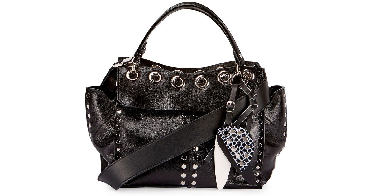 Lyst Proenza Schouler Curl Studded Leather Top Handle Bag In Black