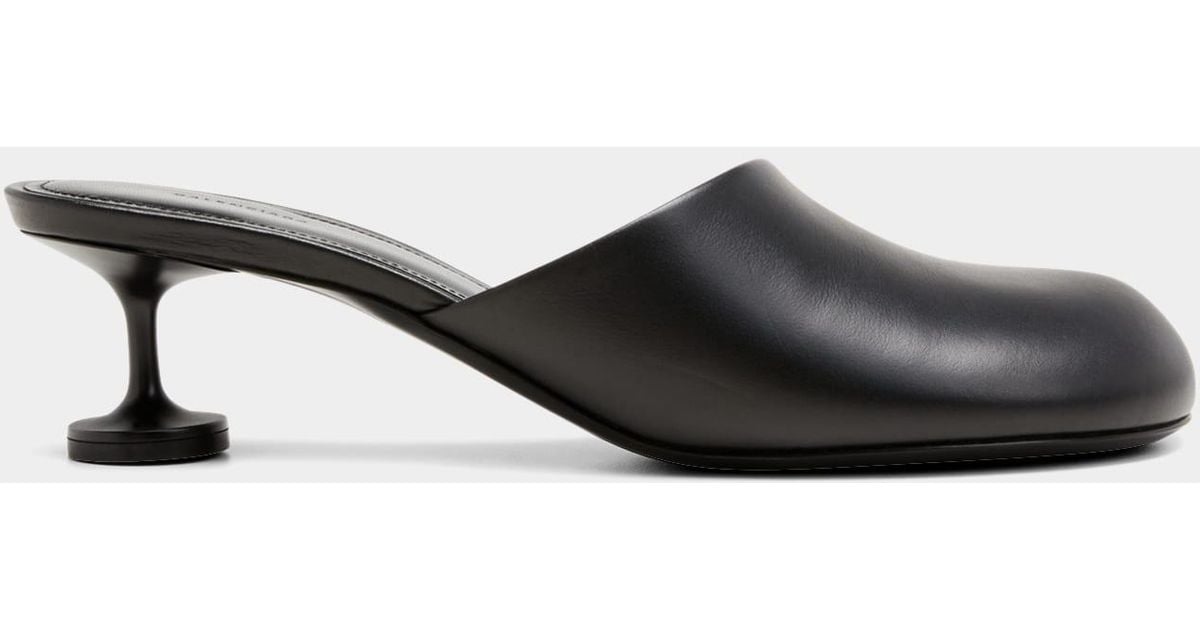 Balenciaga Lady Leather Kitten-heel Mules in Black | Lyst