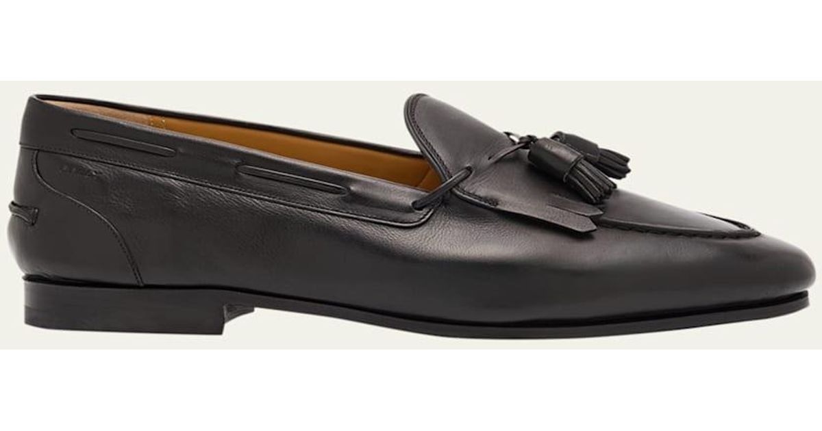 Bally Kiltie Loafers Men 12 Black Leather Fringe Swiss Made Bally Men main image 2