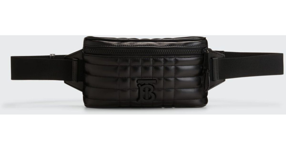 Burberry Quilted Lambskin Cube Bum Belt Bag in Black for Men Lyst