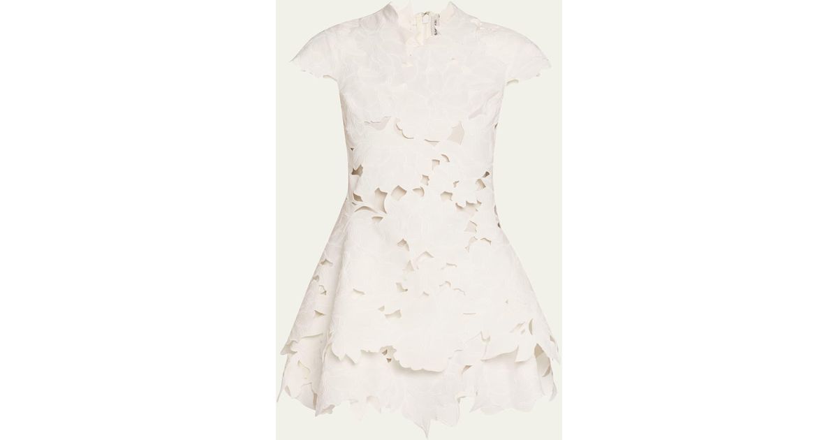 Jonathan Simkhai Holloway Embroidered Mini Dress in Natural | Lyst Jonathan Simkhai Holloway Embroidered Mini Dress in Natural | Lyst