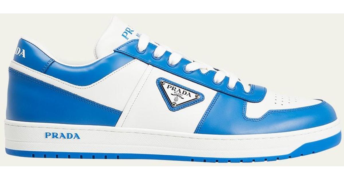 Prada Prax Logo Re-nylon Low-top Sneakers in Blue for Men | Lyst