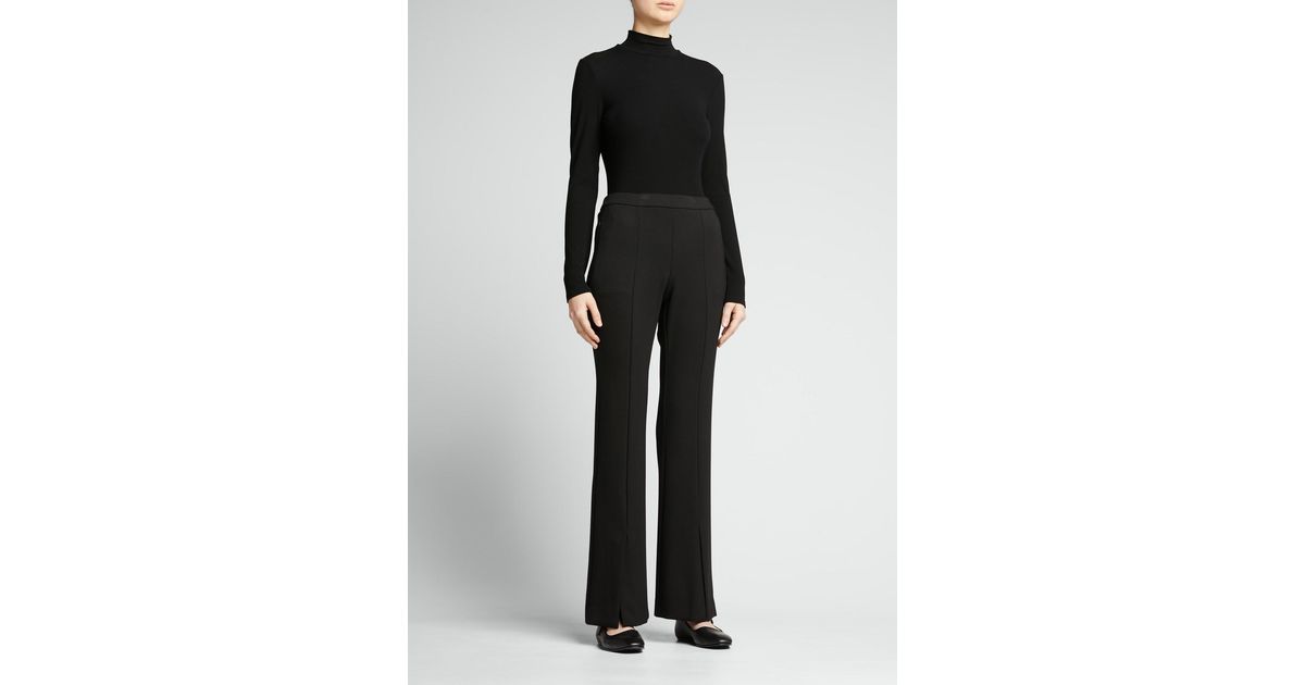 Theory Demitria Flare-leg Double-knit Vented Pants in Black | Lyst