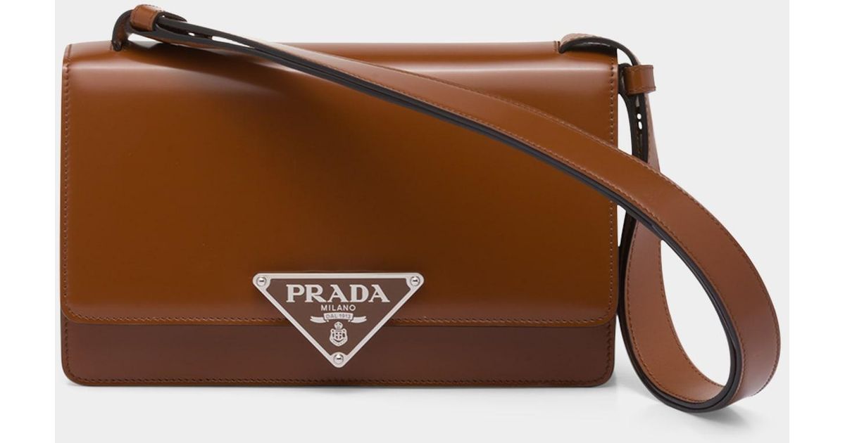 Prada Spazzolato Leather Shoulder Bag - Bergdorf Goodman