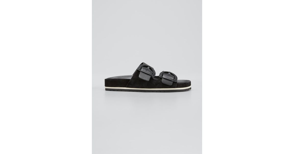 vince women's glyn double buckle slide sandals