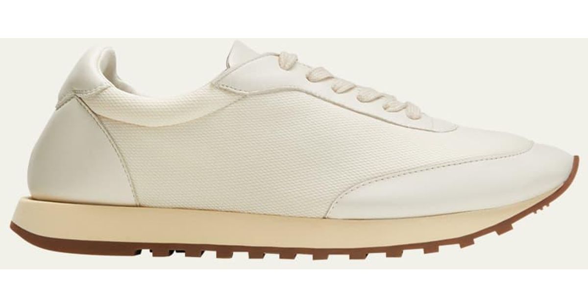 The Row Owen Leather Runner Sneakers in Natural | Lyst