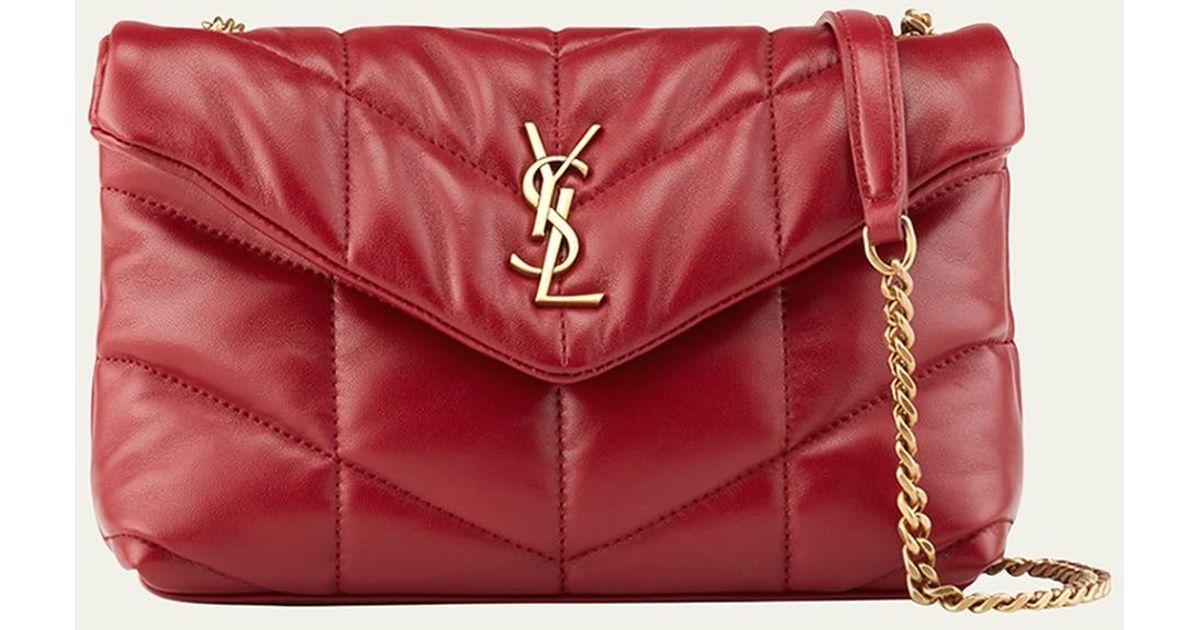 Saint Laurent Loulou Toy Ysl Puffer Quilted Lambskin Crossbody Bag in