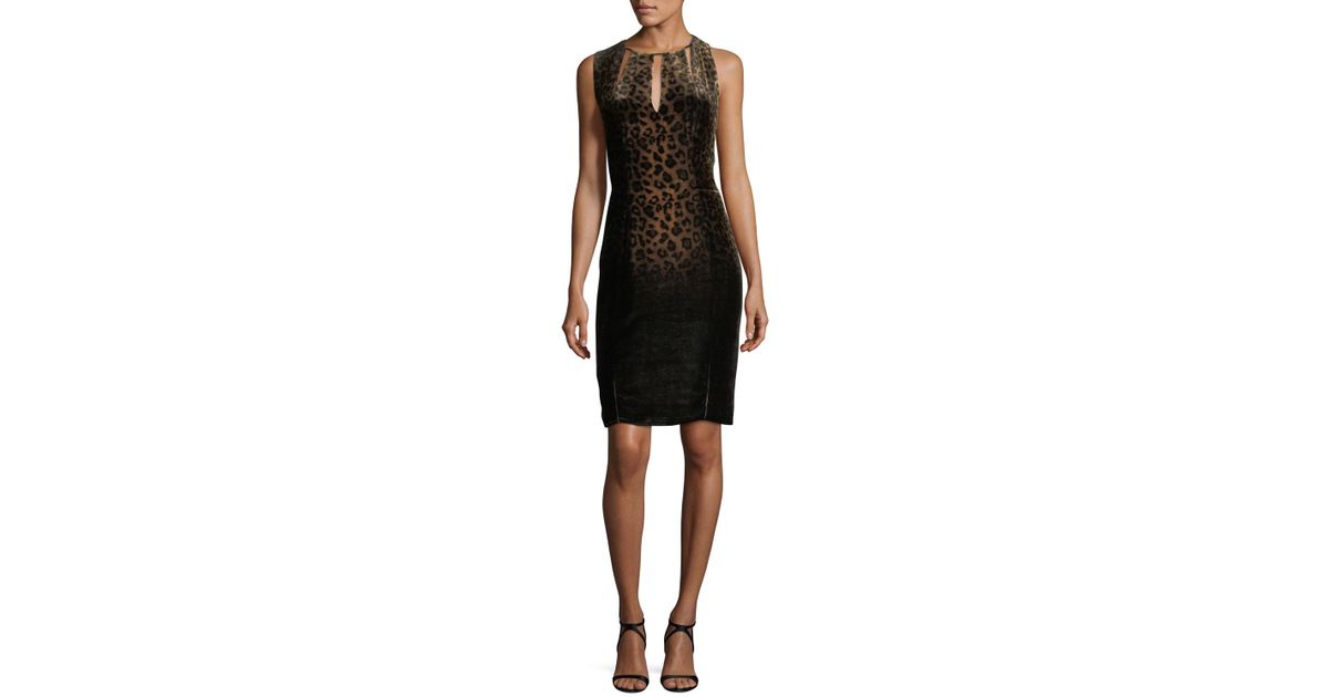 tahari leopard dress
