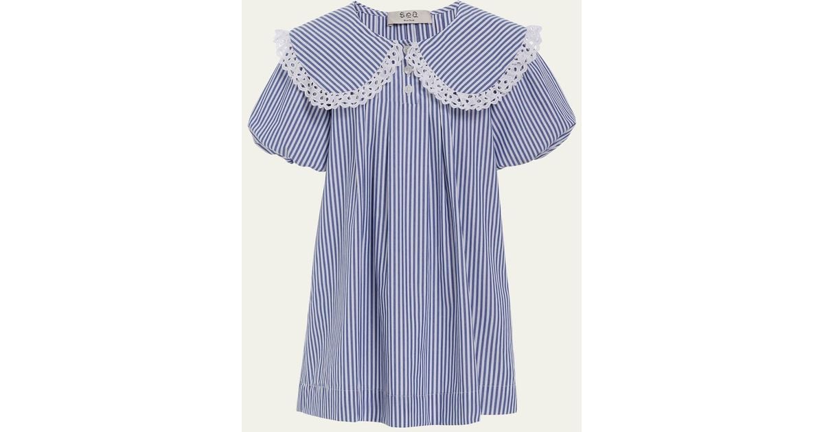Sea Axelle single-sleeve midi dress - Blue