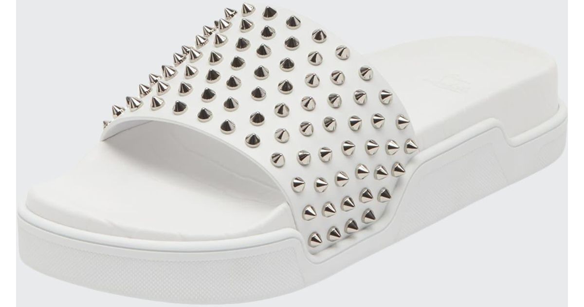 pool fun spiked leather slides