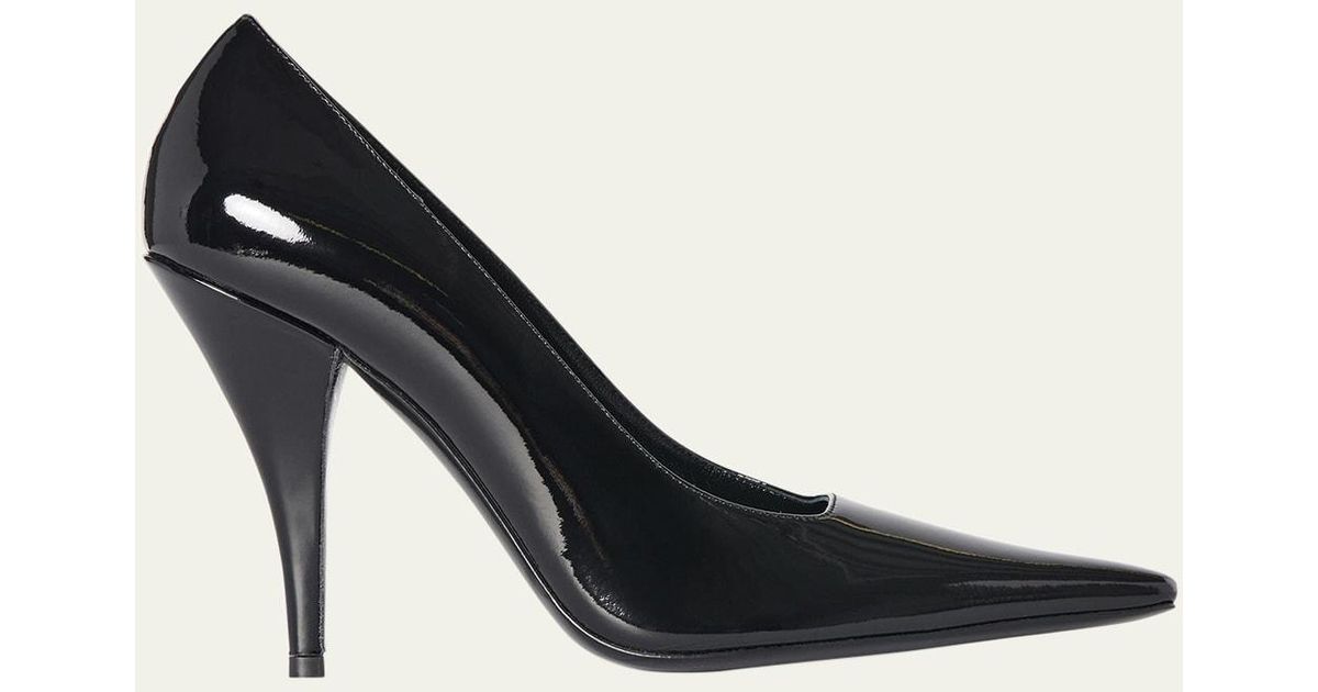 The Row Lana Patent Stiletto Pumps in White | Lyst