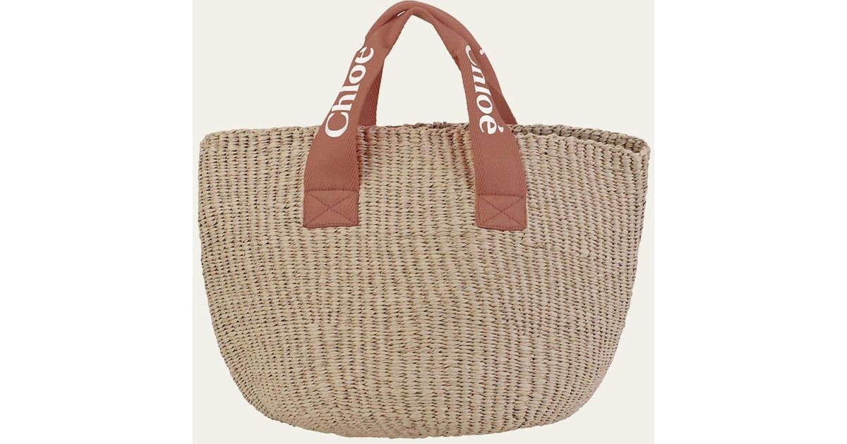 Chloé Girl's Straw Bag With Grosgrain Handles in Natural Lyst