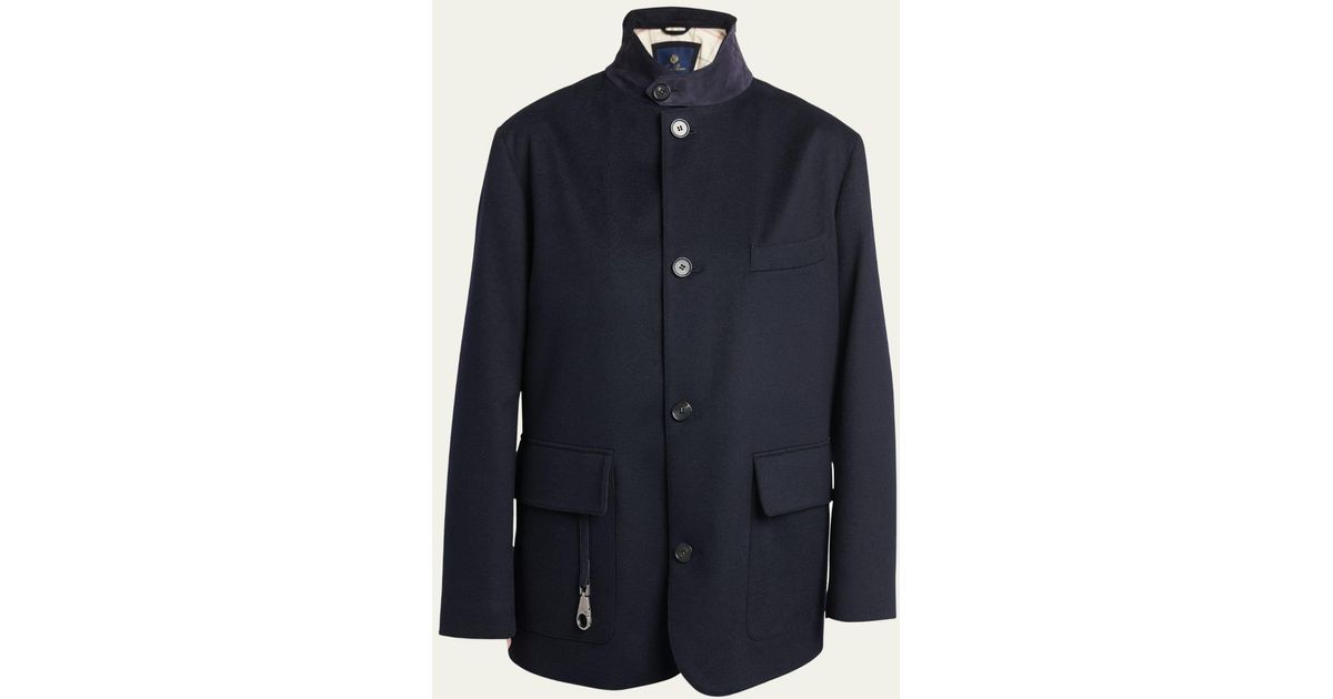 Loro Piana Iconic Roadster Cashmere Storm Jacket in Blue | Lyst