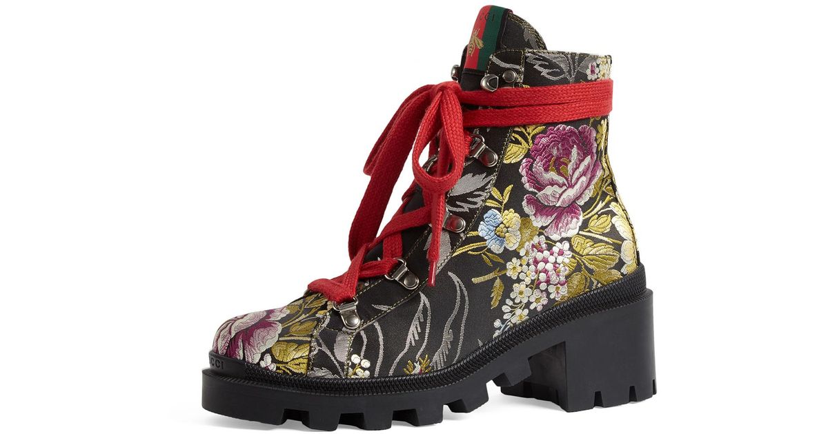 gucci floral boots
