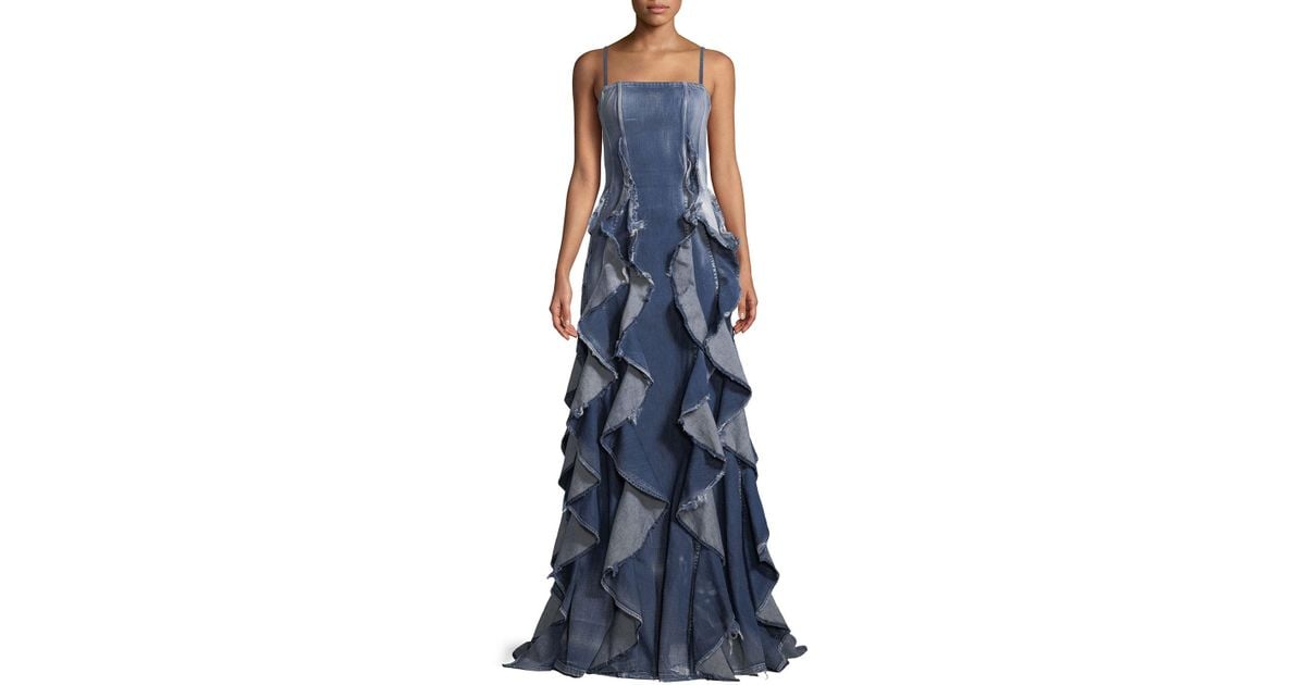 denim evening dress