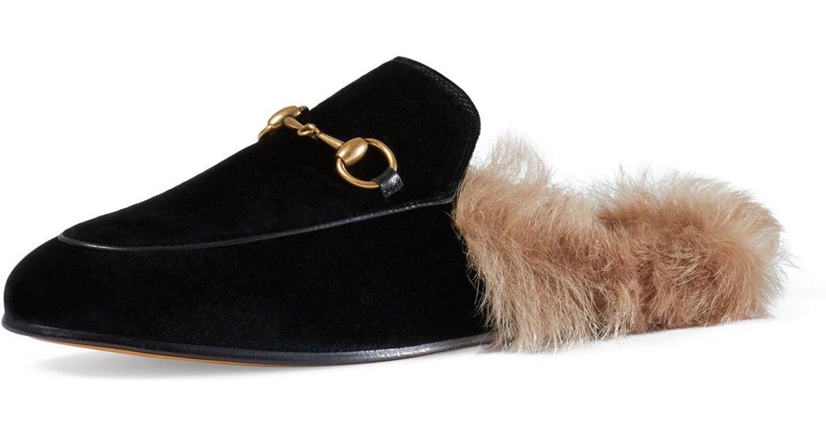 gucci princetown fur slipper