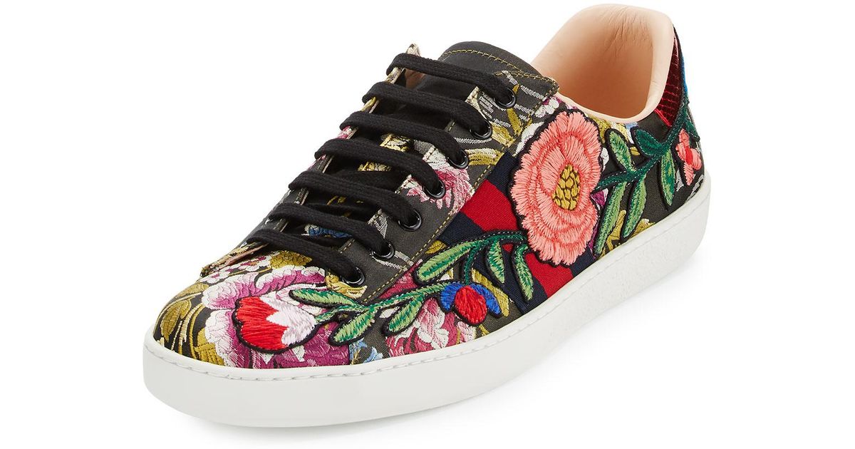 Floral Leather Low-top Sneaker for Men 