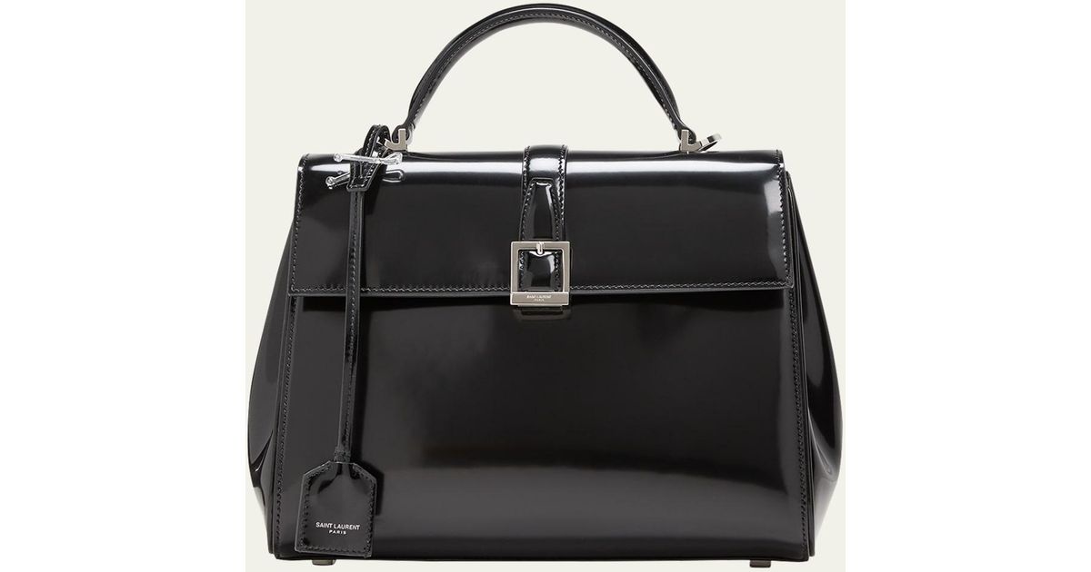 Saint Laurent Le Fermoir Small Tophandle Bag In Spazzolato Leather in