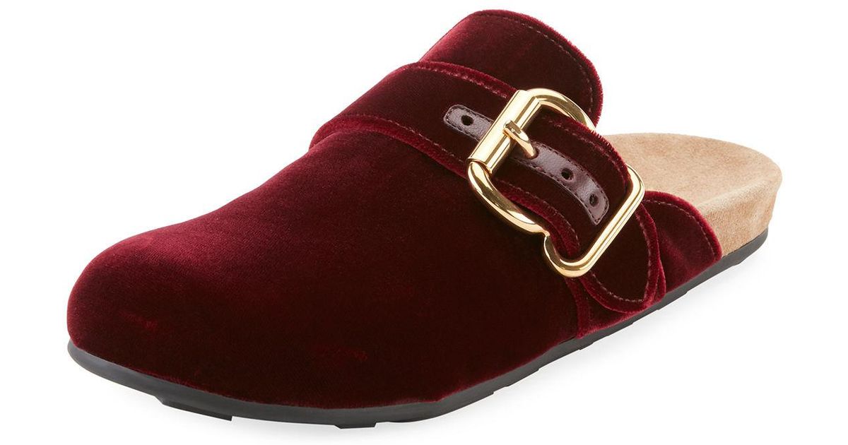prada velvet clog mule