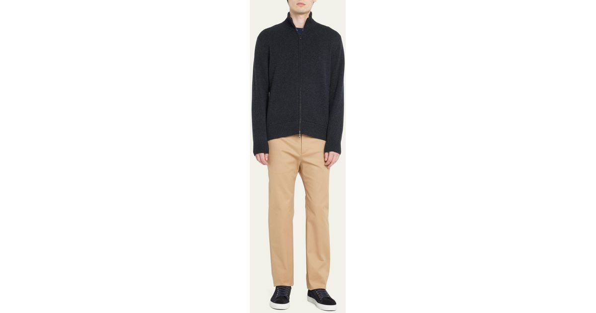 Loro Piana Cashmere Parksville Full-zip Sweater in Black for Men | Lyst