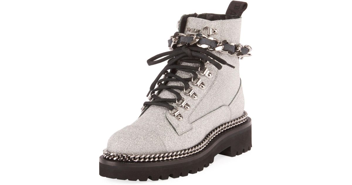 balmain combat army chain boot