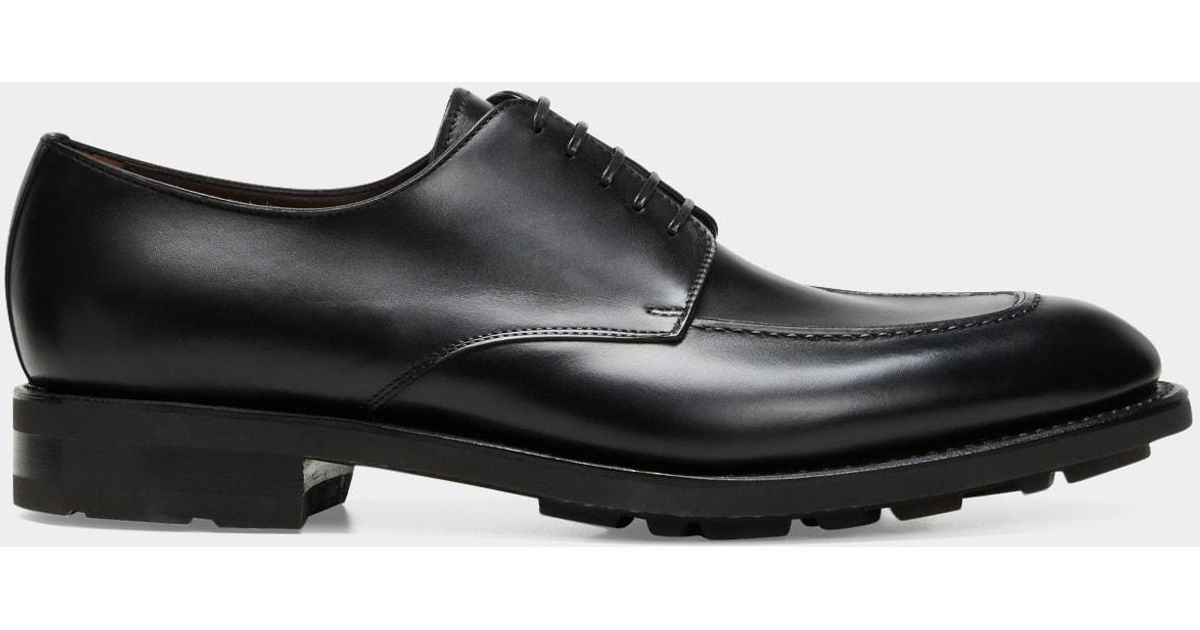 Ferragamo Tokyo Leather Derby Shoes in Black for Men | Lyst