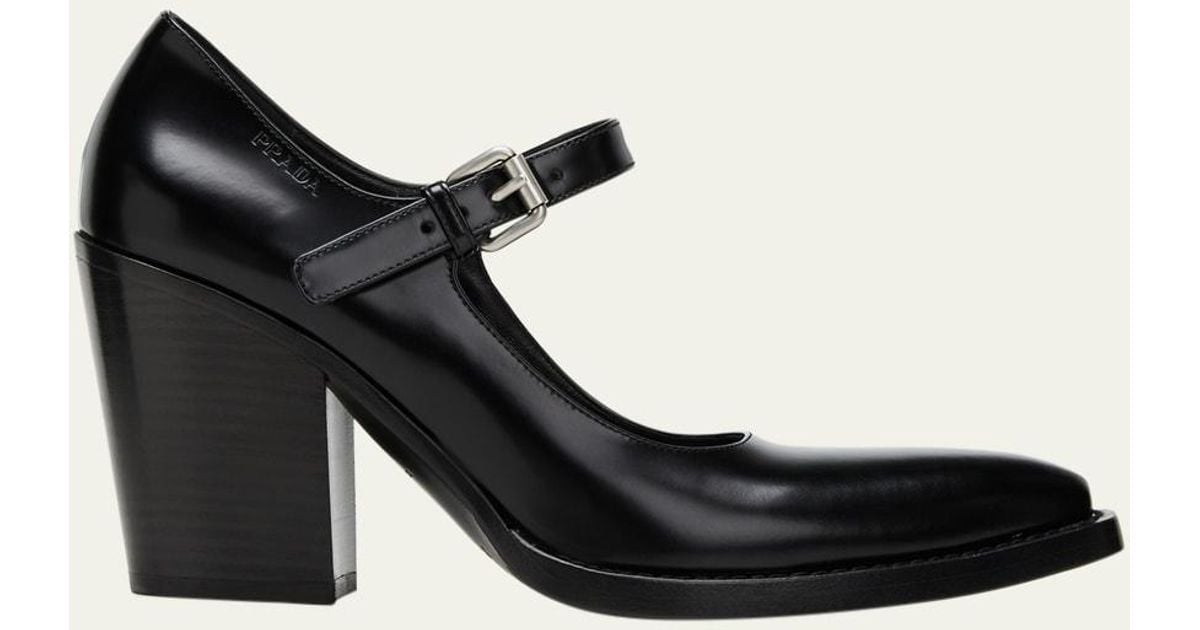 black block heel mary janes