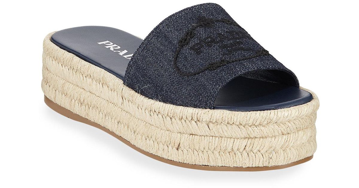 prada espadrilles denim