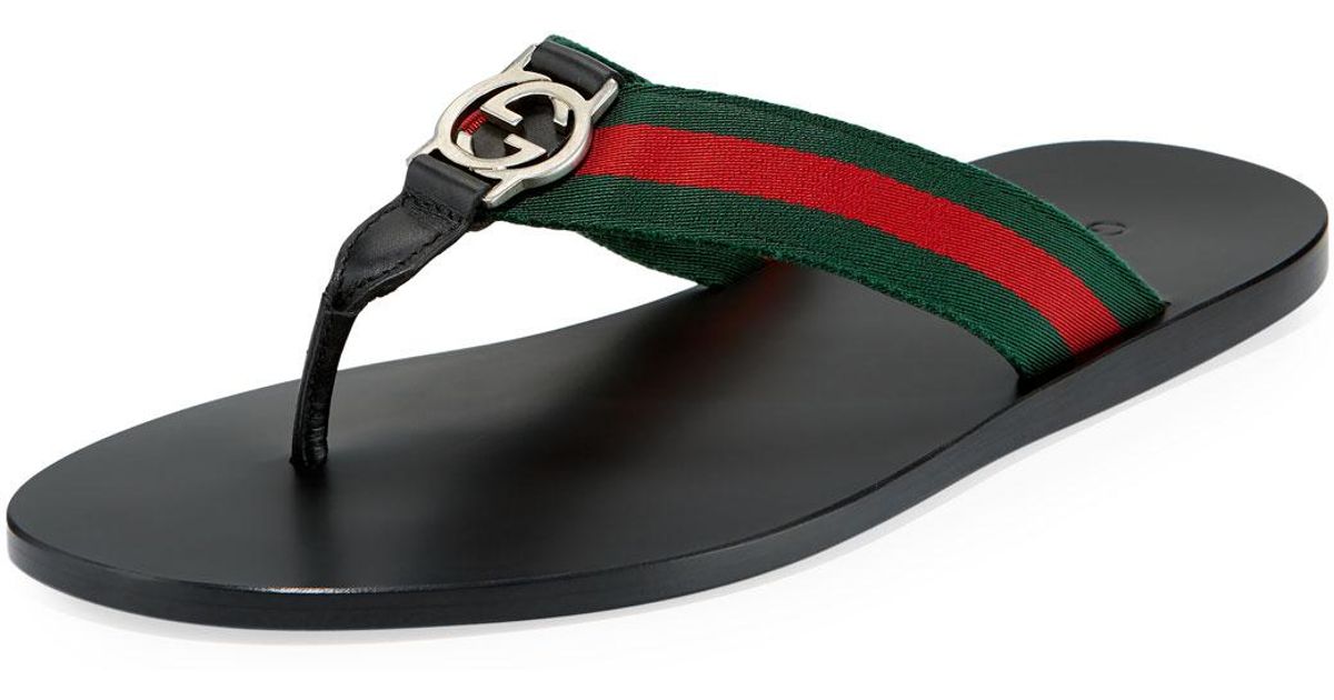 gucci web thong sandals