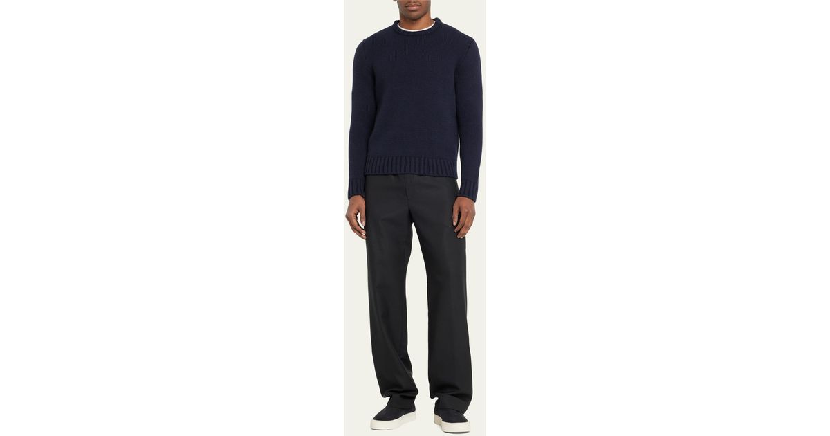 The Row Benji Heavy Cashmere Sweater in Blue for Men | Lyst