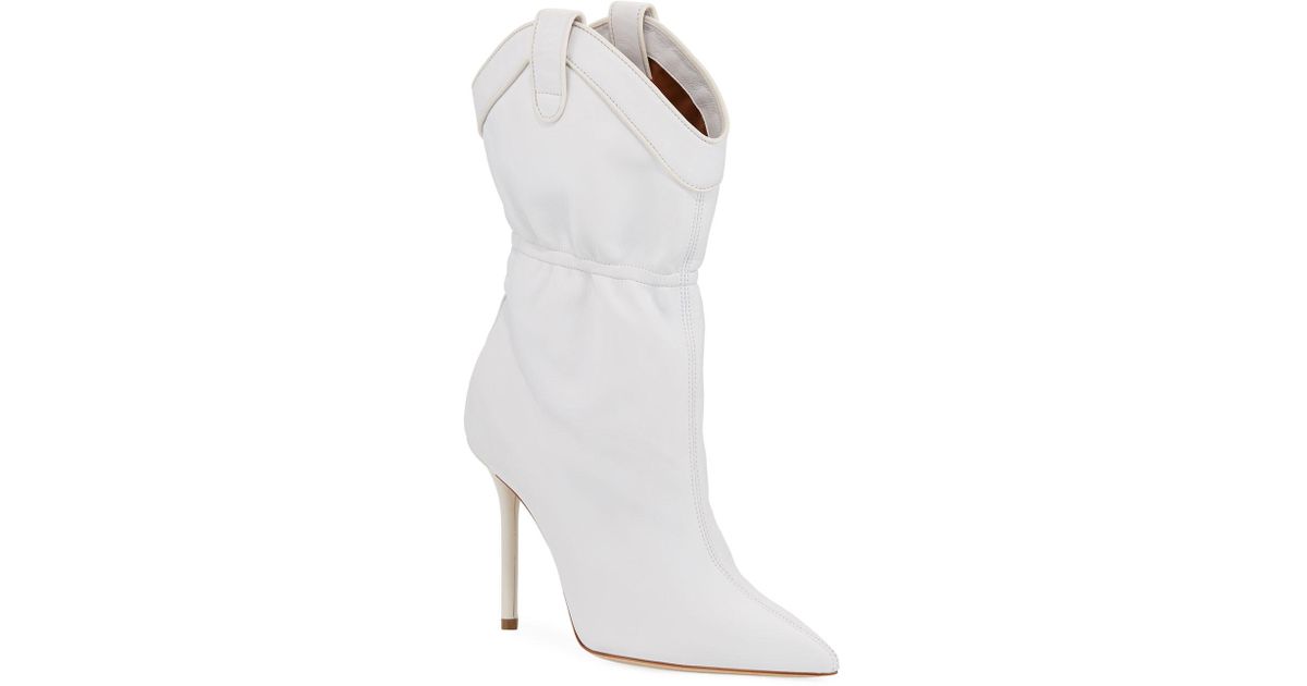 short white western boots
