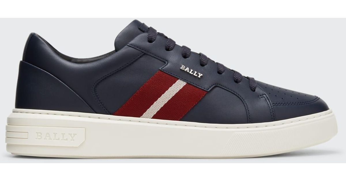 Bally Moony Low-top Leather Sneakers in Blue for Men | Lyst