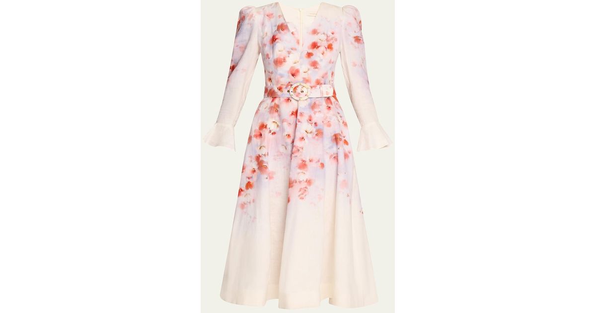 Zimmermann Crush Frilled Midi Dress