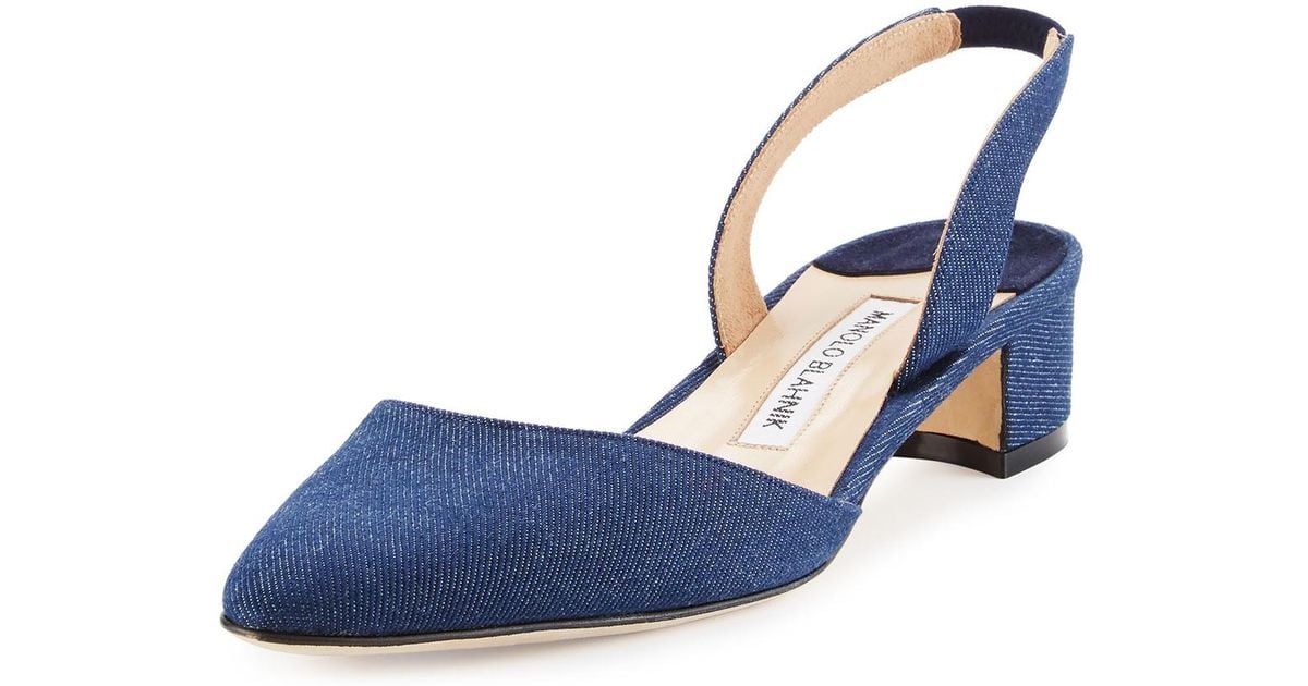 denim slingback shoes