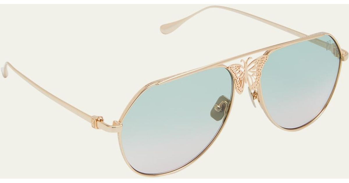 Anna Karin Karlsson Miss Rosell 2 Butterfly Titanium Aviator Sunglasses ...