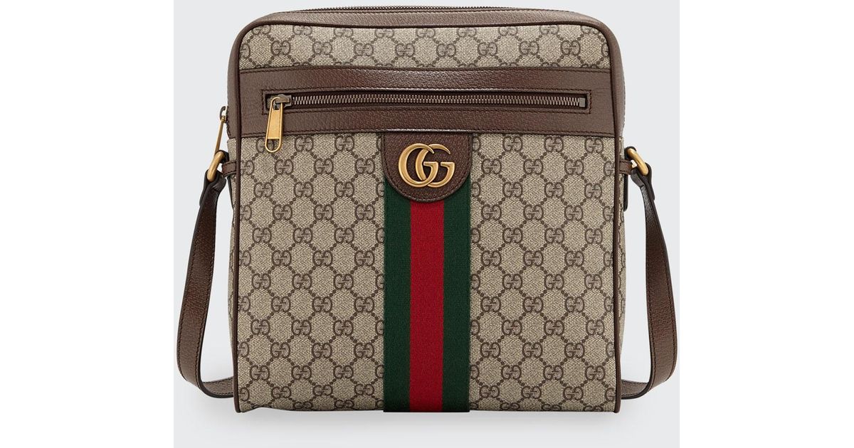 Gucci Leather Ophidia GG Small Messenger Bag in Beige (Natural) for Men ...