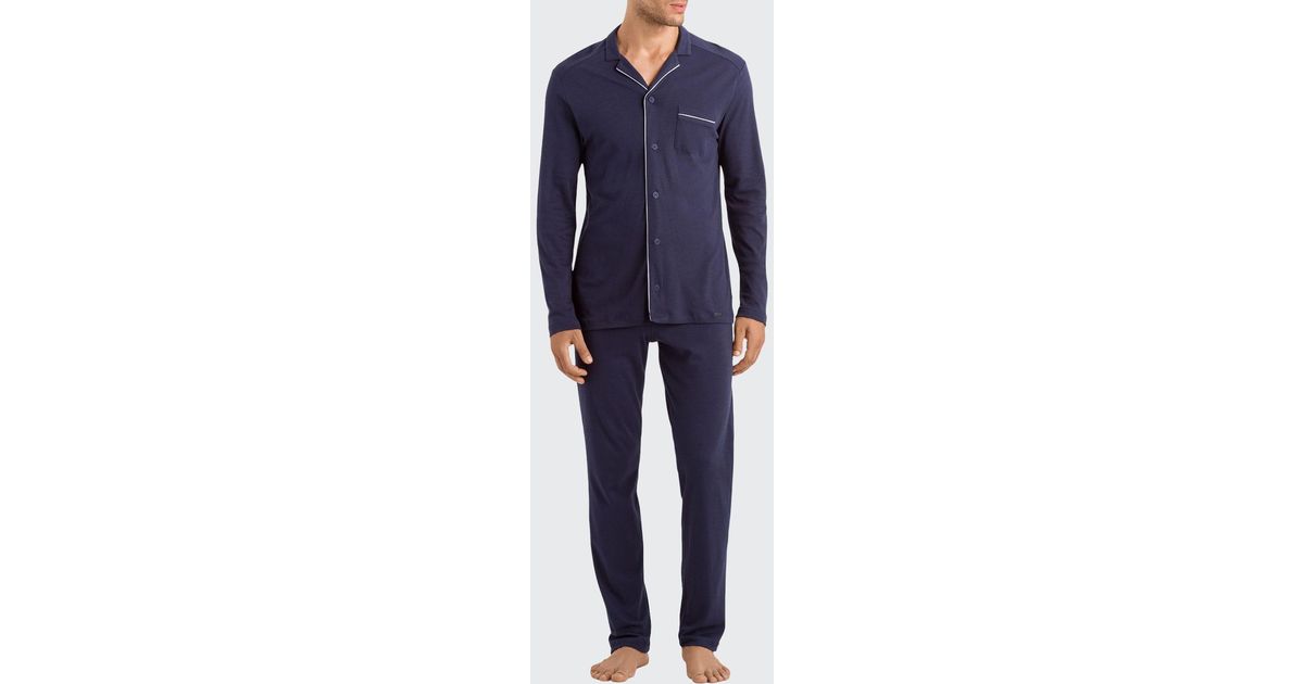 Hanro Night & Day Knit Pajama Set in Blue for Men | Lyst