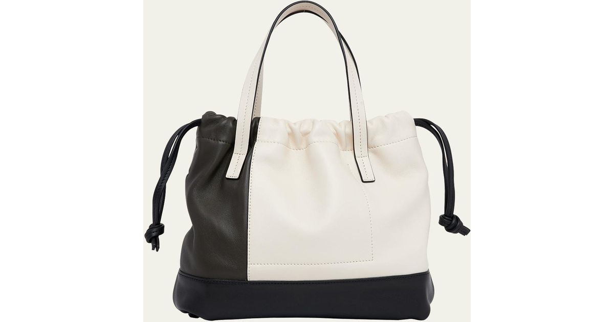 Plan C Coulisse Small Leather Shopper Tote Bag in Natural Lyst